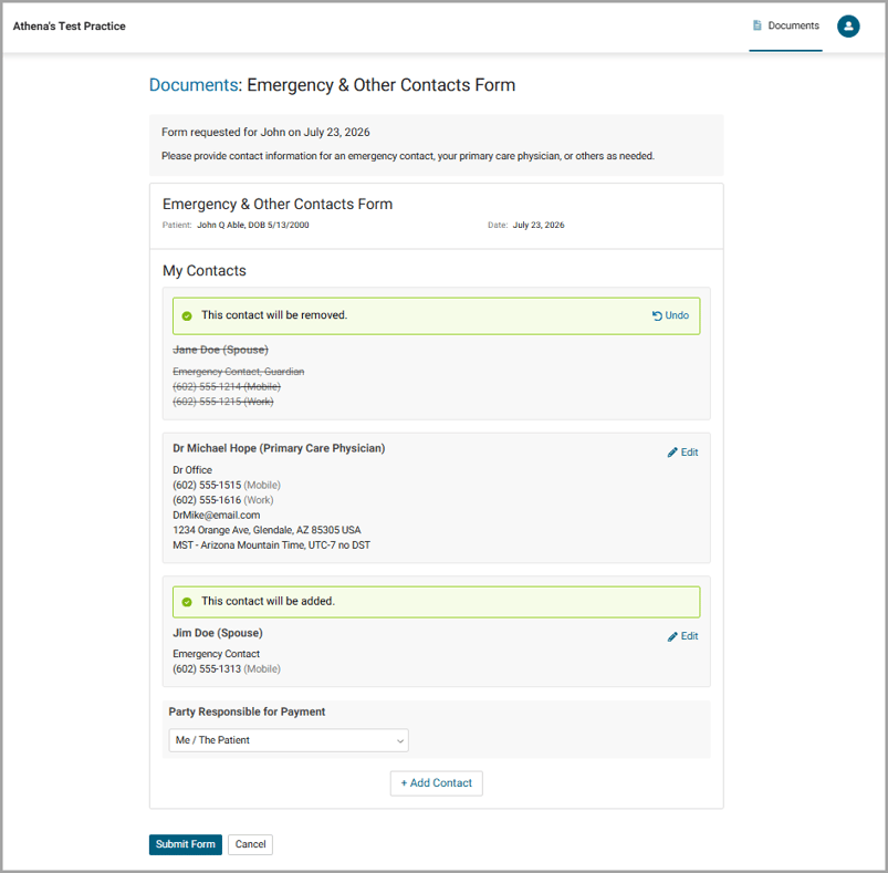 Emergency and Other Contacts Enhancements