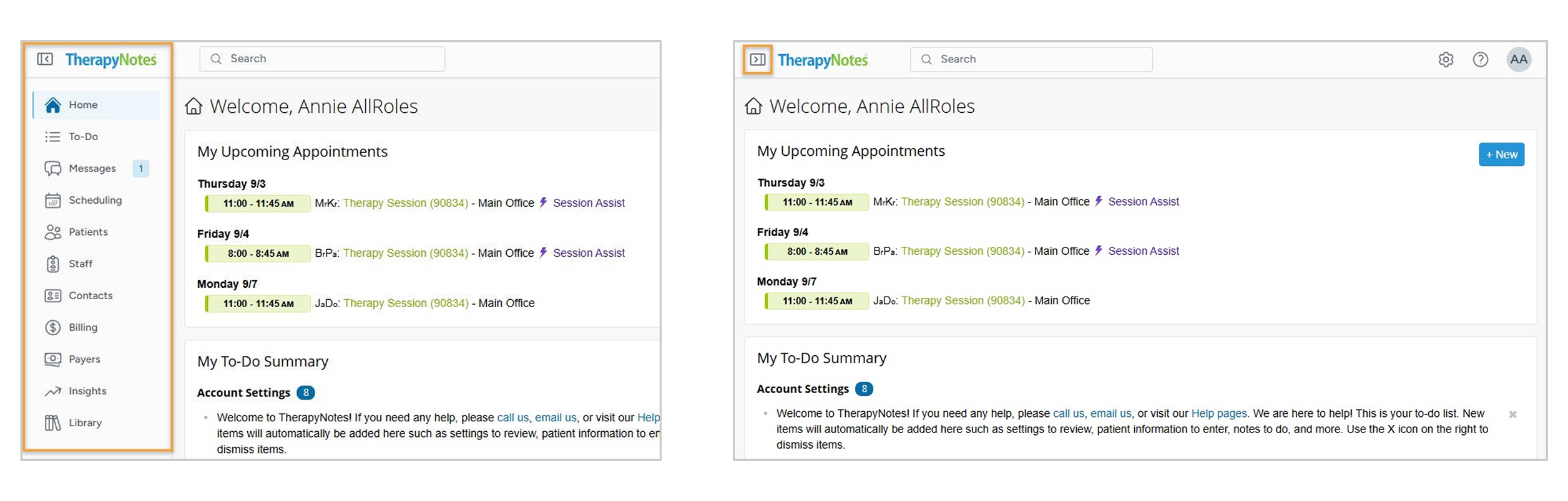 collapsible sidebar